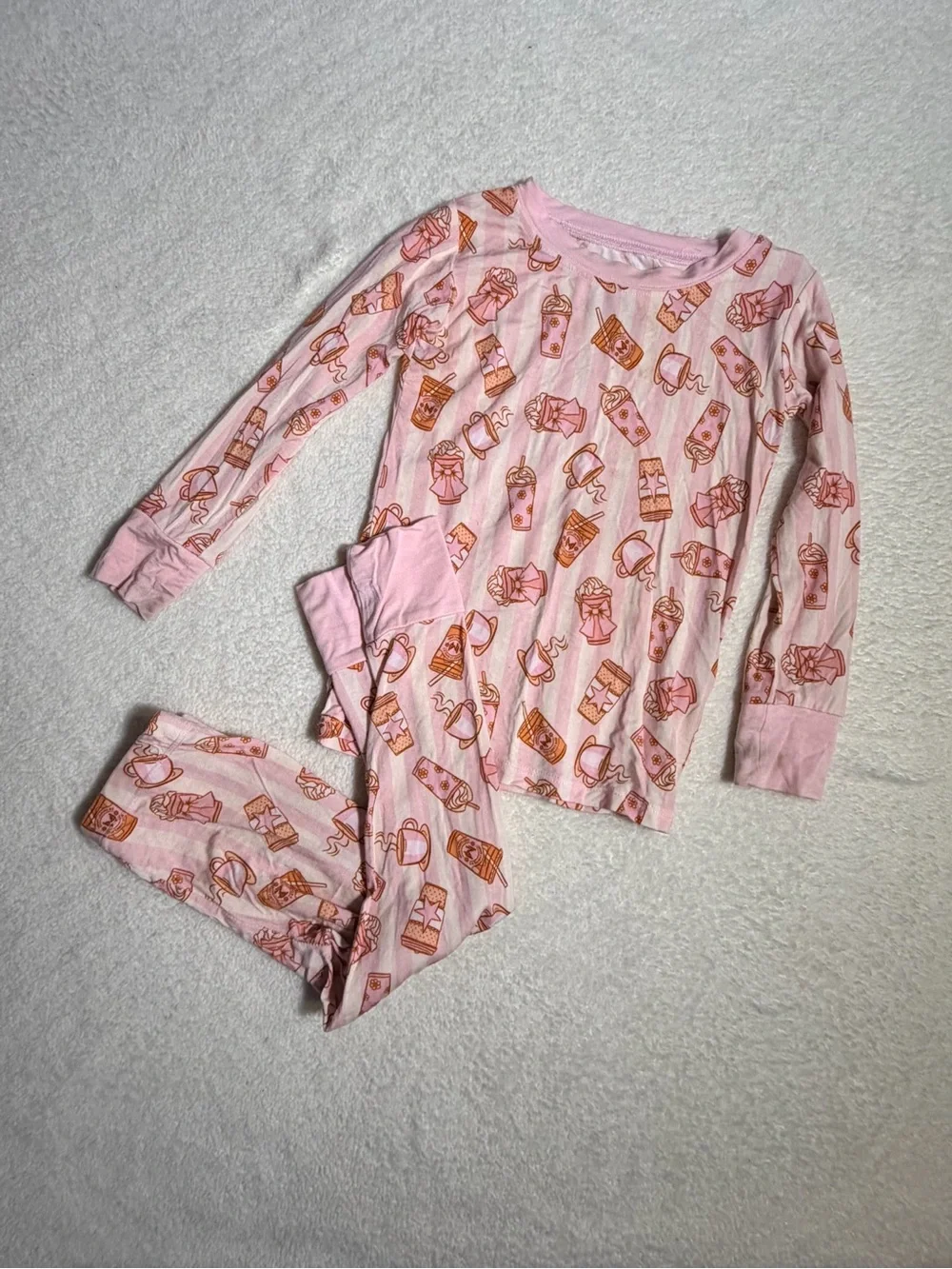 In My Jammers Coffee Print Bamboo Pajama Set (Size 2T)